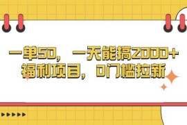 热门项目（13295期）一单50，一天能搞2000+，福利项目，0门槛拉新11-11中创网