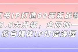 2024最新小红书IP打造60天实战营11期，5.0大升级，全网独一无二的自媒体IP打造课程便宜08月19日冒泡网VIP项目