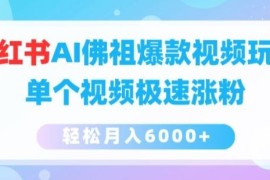 最新项目小红书AI佛祖爆款视频玩法，单个视频极速涨粉，轻松月入6000+【揭秘】便宜07月07日冒泡网VIP项目