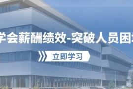 2024创业项目项目，学会薪酬绩效-突破人员困境：建立自己的【薪酬+绩效】体系，企业与员工...