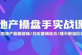 实战创业项目项目，地产 操盘手实战课：解密地产底层逻辑/夯实营销技术/提升职场价值