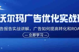 2024最新沃尔玛广告优化实战班，广告报告实战讲解，广告如何提高转化和ROAS等便宜07月29日福缘网VIP项目