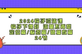 每天（12097期）2024钩子·引流课：钩子下得好流量不再愁，定位篇/标签篇/破播放篇/24节便宜08月11日中创网VIP项目