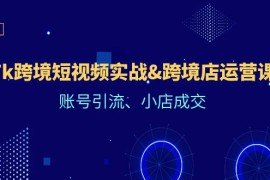 热门项目（12152期）Tk跨境短视频实战&amp;跨境店运营课：账号引流、小店成交08-15中创网