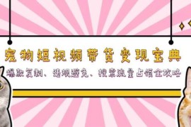 每日宠物短视频带货变现宝典：爆款复制、违规避免、搜索流量占领全攻略11-07福缘网