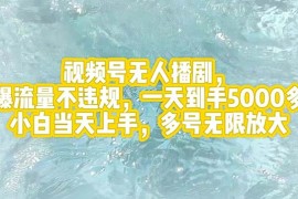 每日（12166期）视频号无人播剧，拉爆流量不违规，一天到手5000多，小白当天上手，多号&#8230;08-15中创网