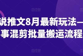 简单项目小说推文8月最新玩法—故事混剪批量搬运流程08-20冒泡网