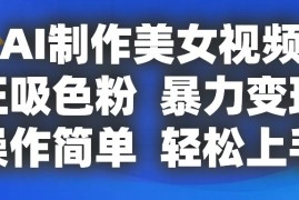 AI制作美女视频，狂吸色粉，暴力变现，操作简单，小白也能轻松上手，06月23日福缘网VIP项目