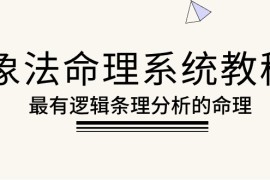 赚钱营销-成交项目，象法命理系统教程，最有逻辑条理分析的命理