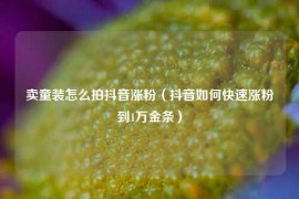 卖童装怎么拍抖音涨粉（抖音如何快速涨粉到1万金条）