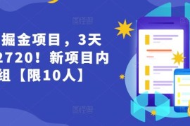 每日货币掘金项目，3天卖了2720！新项目内测组【限10人】便宜07月22日冒泡网VIP项目