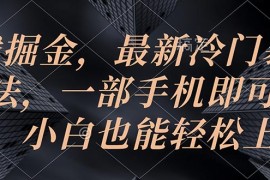 最新热门给力项目项目，游戏掘金，最新冷门暴力玩法，一部手机即可操作，小白也能轻松上手