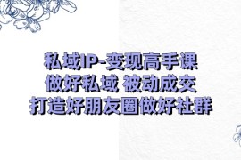 私域IP变现高手课：做好私域被动成交，打造好朋友圈做好社群（18节），06月23日福缘网VIP项目