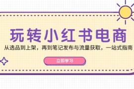 实战玩转小红书电商：从选品到上架，再到笔记发布与流量获取，一站式指南10-11福缘网