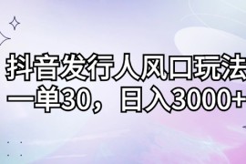 赚钱项目（12874期）抖音发行人风口玩法，一单30，日入3000+10-08中创网