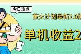 每日（12238期）萤火计划最新2.0版本单机收益200+即做！即赚！08-20中创网