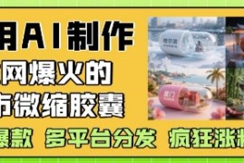 利用AI制作全网爆火的城市微缩胶囊，条条爆款， 多平台分发，疯狂涨粉变现
