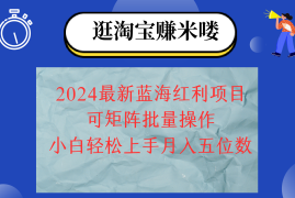 每天（12033期）2024淘宝蓝海红利项目，无脑搬运操作简单，小白轻松月入五位数，可矩阵&#8230;便宜08月07日中创网VIP项目