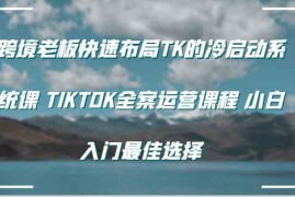 实战跨境老板快速布局TK的冷启动系统课TIKTOK全案运营课程小白入门最佳选择便宜08月19日福缘网VIP项目