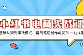 每天（13298期）小红书电商实战课，从基础认知到赚钱模式，再到笔记制作与发布一站式学习11-12中创网