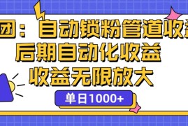 实战（12135期）省团：一键锁粉，管道式收益，后期被动收益，收益无限放大，单日1000+08-14中创网