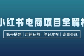 热门项目（12915期）小红书电商项目全解析，包括账号搭建、店铺运营、笔记发布实现流量变现10-11中创网