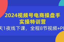 实操短视频运营项目:2024视频号电商操盘手实操特训营：2天1夜线下课，全程8节视频+PPT