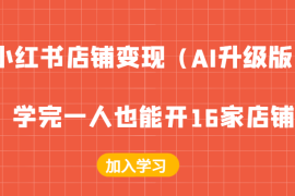 实战小红书店铺变现（AI升级版），学完一人也能开16家店铺09-16福缘网