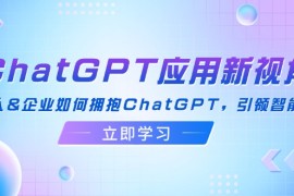 实战（12427期）ChatGPT应用新视角：普通人&amp;企业如何拥抱ChatGPT，引领智能潮流09-02中创网