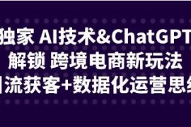 AI技术&ChatGPT解锁，跨境电商新玩法，引流获客+数据化运营思维联合抖音号运营