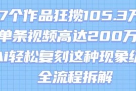 17个作品狂揽105.3W粉，单条视频高达200W赞，用Ai轻松复刻这种现象级流量!(全流程拆解)