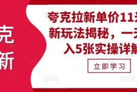 每天夸克拉新单价11米最新玩法揭秘，一天收入5张实操详解11-09冒泡网