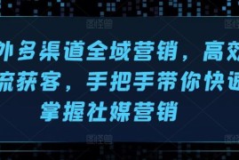 最新项目海外多渠道全域营销，高效引流获客，手把手带你快速掌握社媒营销，06月27日冒泡网VIP项目