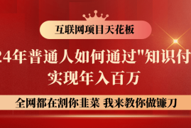 2024年普通人如何通过&quot;知识付费&quot;月入十万年入百万，实现财富自由，06月24日福缘网VIP项目