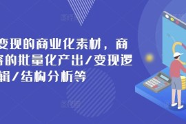 赚钱项目打造可变现的商业化素材，商业化内容的批量化产出/变现逻辑/结构分析等便宜07月29日冒泡网VIP项目