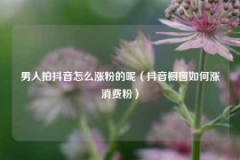 男人拍抖音怎么涨粉的呢（抖音橱窗如何涨消费粉）