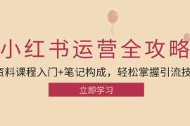 实战（12928期）小红书运营引流全攻略：资料课程入门+笔记构成，轻松掌握引流技巧10-12中创网