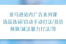 最新项目（11429期）亚马逊站内广告系列课：选品选词/自动手动打法/竞价预算/减法暴力打法/等便宜07月05日中创网VIP项目