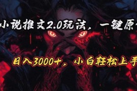 实操短视频运营项目，原创漫画小说推文2.0玩法，单日最高3000+，ai全自动产出，可参加中视频...