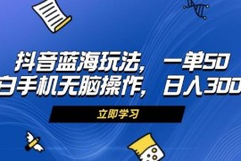 创业项目（13273期）抖音蓝海玩法，一单50，小白手机无脑操作，日入3000+11-08中创网