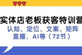 每天实体店老板获客特训营：认知、定位、文案、矩阵、直播、AI等（72节）便宜08月05日福缘网VIP项目