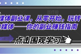 实战自媒体副业课，从零开始，玩转自媒体——你的副业赚钱指南便宜07月22日冒泡网VIP项目