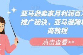 简单项目亚马逊卖家月利润百万的推广秘诀，亚马逊跨境电商教程便宜07月06日冒泡网VIP项目