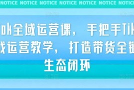 创业项目TikTok全域运营课，手把手TikTok实战运营教学，打造带货全链路生态闭环09-20冒泡网