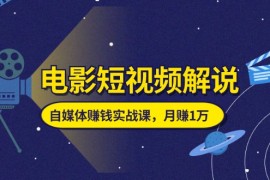 实战（11371期）电影短视频解说，自媒体赚钱实战课，教你做电影解说短视频，月赚1万，07月02日中创网VIP项目