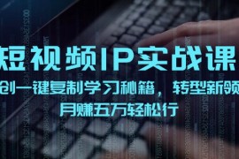 2024最新短视频IP实战课，独创一键复制学习秘籍，转战新领域，月赚五万轻松行便宜08月19日福缘网VIP项目