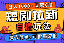 赚钱项目（12628期）2024短剧拉新自撸玩法，无需注册登录，无限零撸，批量操作日入过千09-17中创网