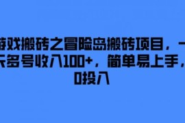 赚钱项目游戏搬砖之冒险岛搬砖项目，一天多号收入100+，简单易上手，0投入【揭秘】便宜07月19日冒泡网VIP项目