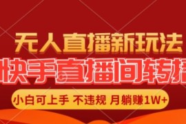 简单项目快手直播间全自动转播玩法，全人工无需干预，小白月入1W+轻松实现【揭秘】便宜08月01日冒泡网VIP项目