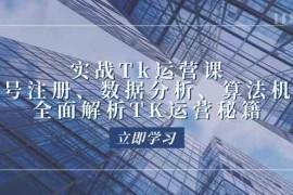 实战实战Tk运营实操：账号注册、数据分析、算法机制，全面解析TK运营秘籍09-19福缘网